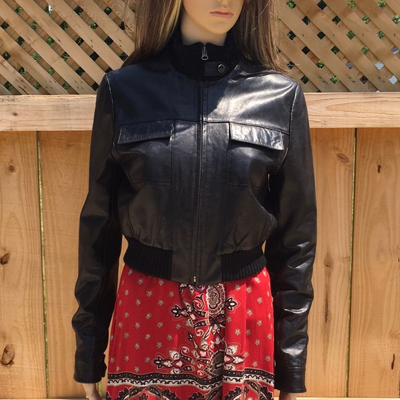 Guess Jackets & Blazers - GUESS REAL LEATHER BOMBER COAT